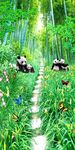 风景竹林玄关背景墙