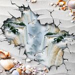 3D立体瀑布地板画