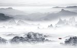简约中式风格山水 Tif分层