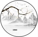 圆形山水画