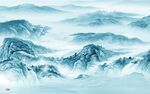 中式沙发背景山水 TIf分层
