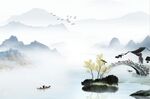 江南山水风景电视背景墙
