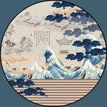 新中式圆形装饰画 