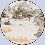 新中式 圆形装饰画