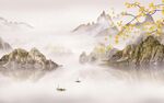沙发中式山水背景 TIf分层