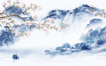 高档中式山水背景 TIf分层