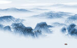 蓝色 简约山水背景 TIf分层