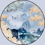 新中式圆形装饰画 