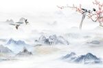 新中式山水背景墙