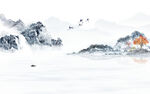流水生财山水
