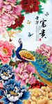 荣华富贵牡丹孔雀玄关装饰画