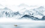 大气意境中式山水 tif分层