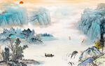 最新现代风山水画 Tif分层