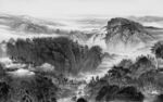 大气中式背景山水 tif分层