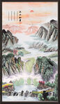旭日东升山水画