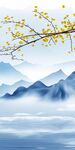 银杏玄关山水挂画 tif分层