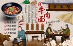 最新牛肉面背景墙PSD模板下载
