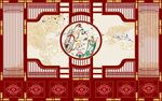 新中式背景墙 