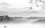 背景墙爆款灰色山水 TIf分层