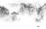 中国风爆款灰色山水 TIf分层