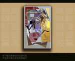 欧式古典抽象色块装饰画