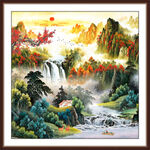 鸿运当头国画山水风景装饰画