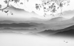 现代灰色简约山水 Tif分层