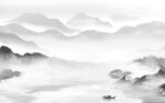 高档 意境灰色山水 tIf分层