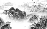 新品意境灰色山水 tIf分层