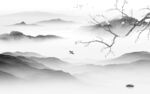 现代新山水灰色画 TIF分层