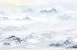旭日东升山水背景墙