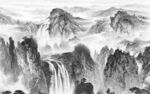 高清现代山水墙画 TIF分层