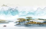 客厅中式风山水画 tif分层