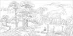 山水画松树