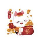 卡通招财兔子