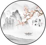 新中式山水画背景墙