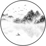 圆形山水画