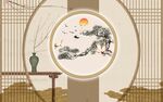 新中式背景墙 
