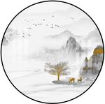 圆形山水画