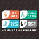 便后冲水提示牌