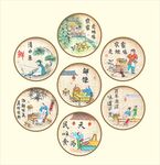 复古农家乐墙壁手绘挂画