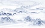 中式风景画山水图 TIf分层
