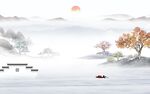 人气意境山水墙画 Tif分层
