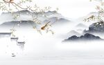 高档意境山水墙画 Tif分层
