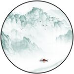 新中式圆形山水画