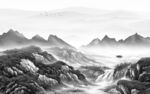 现代最新山水框画 Tif分层