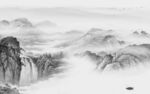 极简中式人气山水 tif分层