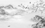 简约中式人气山水 tif分层