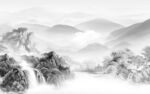 新款高雅灰山水画 Tif分层