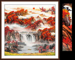 八方聚财图鸿运当头山水画